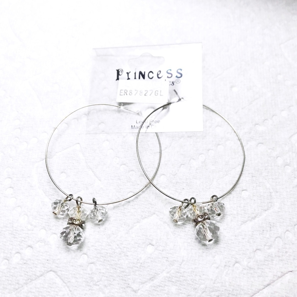 Princess Accessories Hoop Earrings w/ Glass Beads